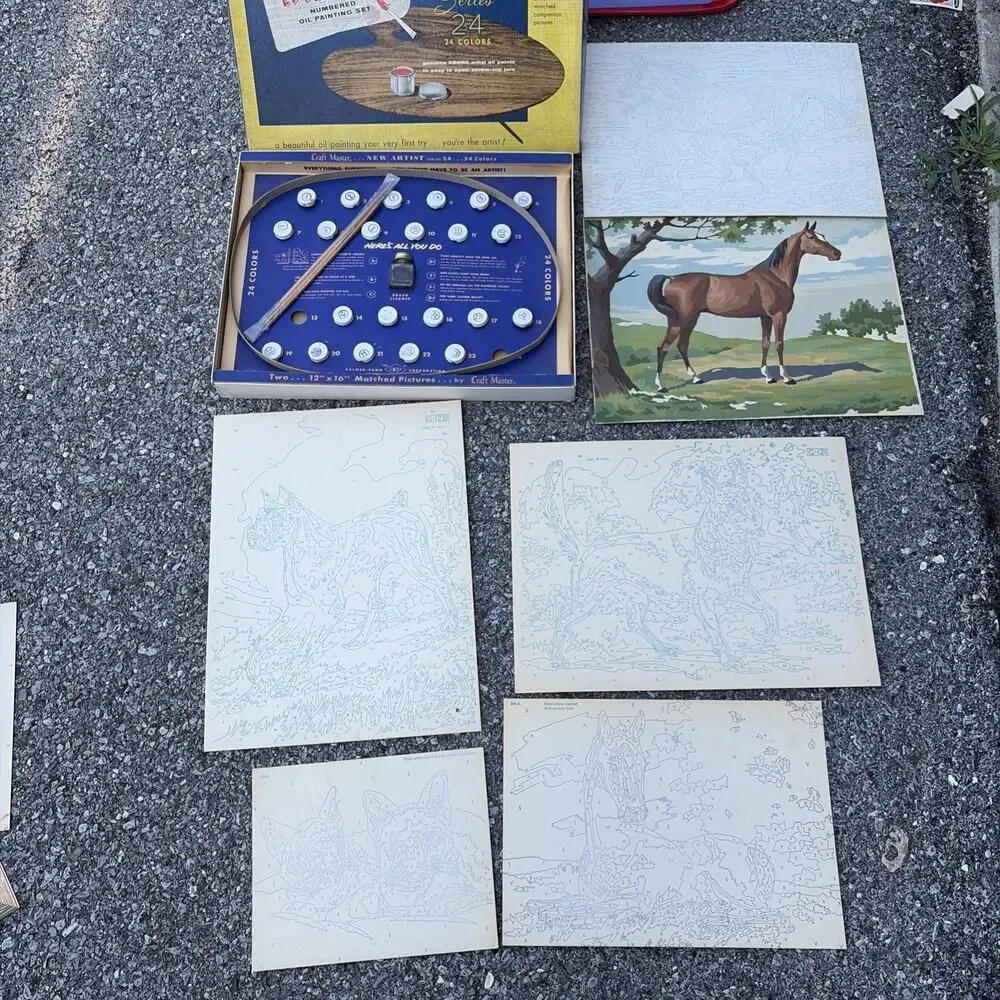Vintage Craft Master Paint By Number Bluegrass Beauties Plus Extras